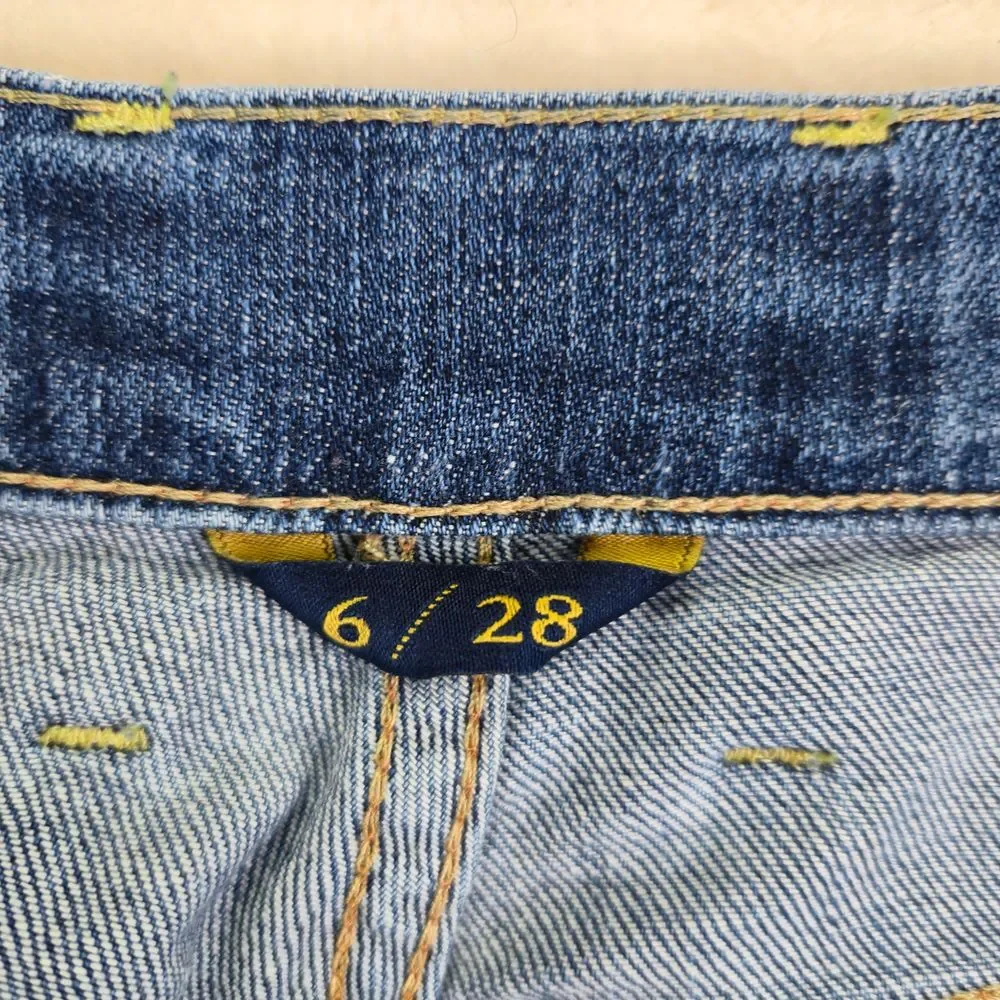 Lucky Brand Classic Rider Capri Jeans Size 6 Medium Wash Western Casual Bohemian